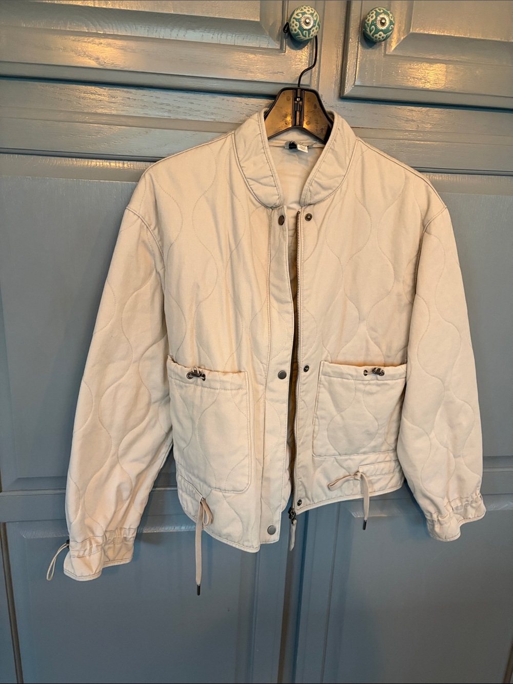 Joie Cream Quilted Puffer Jacket